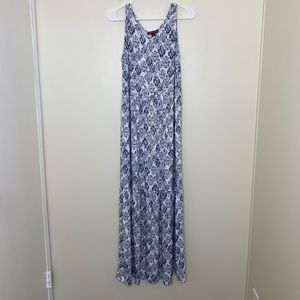 Jessica London Sleeveless Blue/White Dress Sz 14